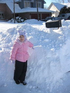 My daughter and our mailbox :: After snowstorm